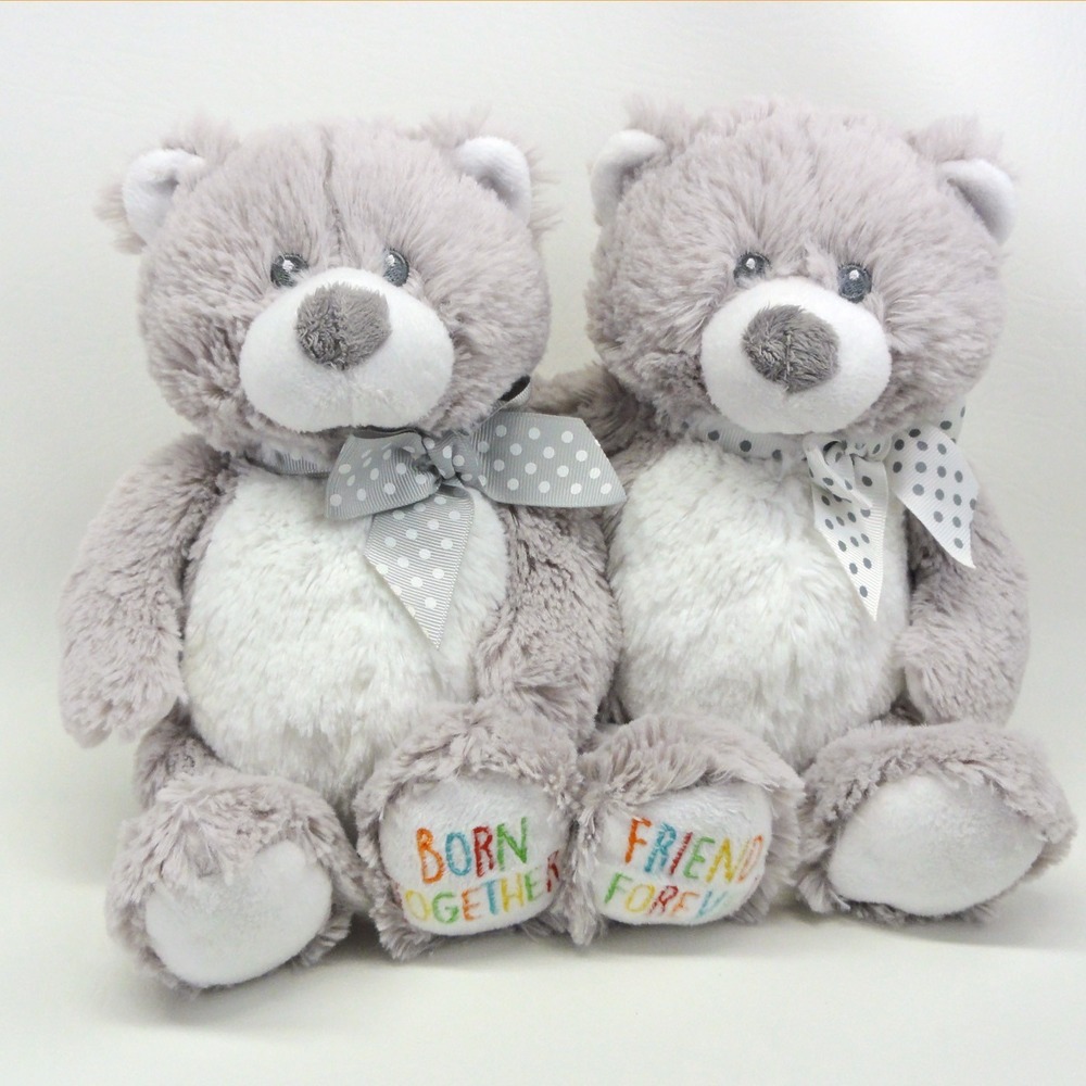 Baby Ganz Twin Bear Set Plush Born Together Friends Forever Stuffed Animal 10"
